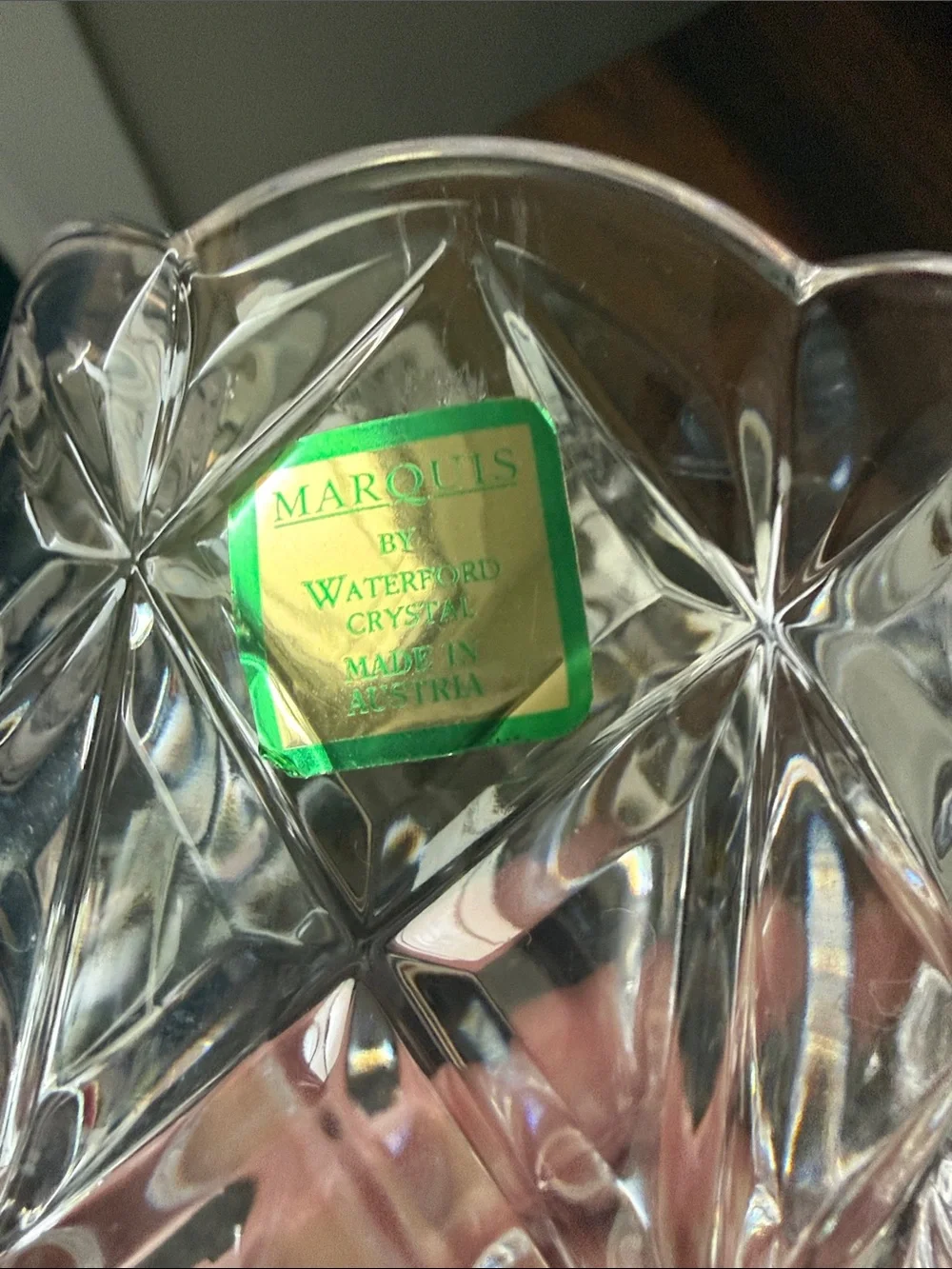 Marquis by Waterford Crystal 6” Vase Scalloped Rim Austria EUC